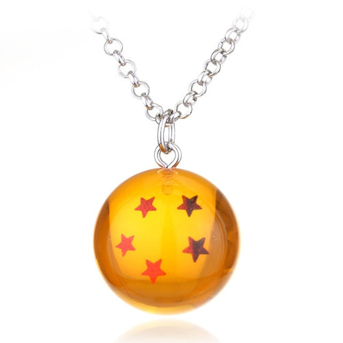 Hot Anime Jewelry Dragon Ball Z Necklace Orange Pvc 1-7stars Goku Dragonball Chain Necklace Pendant for Cosplay Llavero Chaveiro