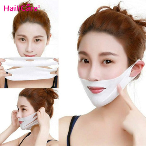 4D V Face Mask Chin Cheek Lift Thin Face-Lifting Mask Facial Slimming Ear Hanging Hydrogel Neck Slimmer Beauty Skin Care Tools