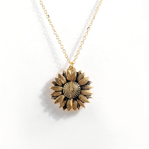 Fashion Bohemia Sunflower Double-layer Metal Pendant Necklace For Women Round Open Long Chain Necklace Party Wedding Jewelry