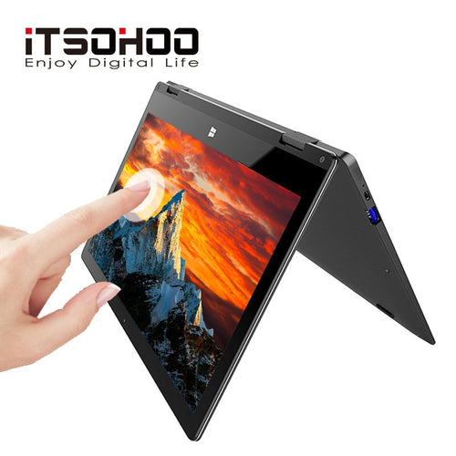 11.6 inch convertible laptops 360 degree touch screen notebook iTSOHOO 8GB RAM Metal Golden laptop fingerprint unlock computer