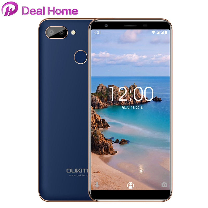 OUKITEL C11 Pro Mobile Phone 5.5" 18:9 MTK6739 Quad Core 3G RAM 16G ROM 8MP+2MP/2MP Fingerprint Android 8.1 4G LTE Smartphone